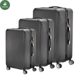 Anajqaqia 3 Pieces Suitcase Set, Hard-Shell Luggage Set Made of ABS, with  Combination Lock Hand and Telescopic Handle, Black