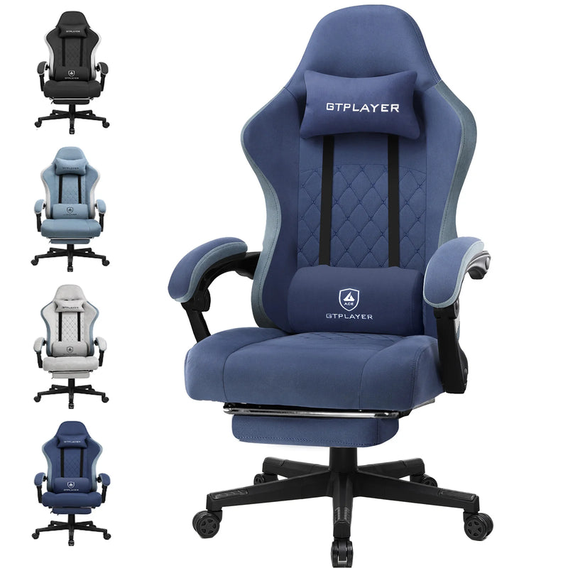 GTPLAYER Gaming Chair, Computer Office Chair with Pocket Spring Cushion, Linkage Armrests and Footrest, High Back Ergonomic Comp