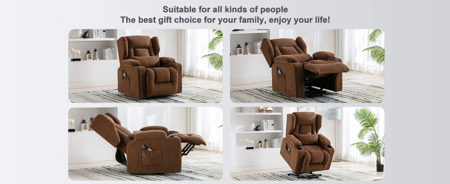 COMHOMA Relax armchair stand-up aid massage armchair with fabric surface electric stand-up armchair TV armchair armchair fabric