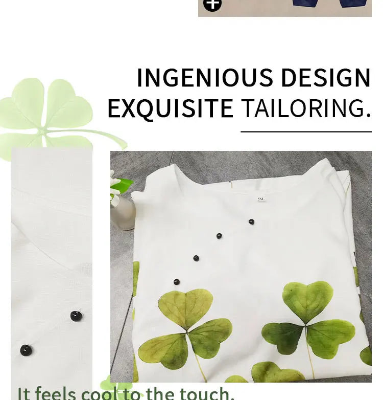 New Two Piece Set Women Casual O Neck Short Sleeve Stripe Printed Fit Summer Ladies Tops T Shirt Elegant Loose Pants Suits Fall