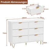 Rosahqnda White Drawer chest of drawers 4 or 6 Drawers Modern storage S wardrobe Tipping Protection wardrobe for living room