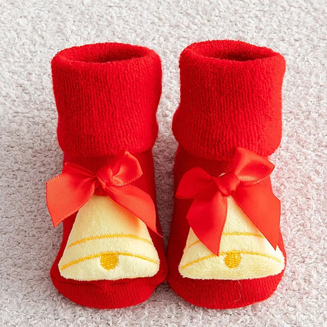 Calcetines de algodón antideslizantes para bebé, calcetines navideños para recién nacidos, bebés, niños pequeños, niñas y niños. 