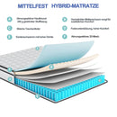 Rosahqnda 7-zone spring mattress 25 cm high pocket jump mattress medium solid orthopedic barrel bag jump mattress