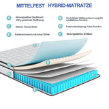 Rosahqnda 7-zone spring mattress 25 cm high pocket jump mattress medium solid orthopedic barrel bag jump mattress