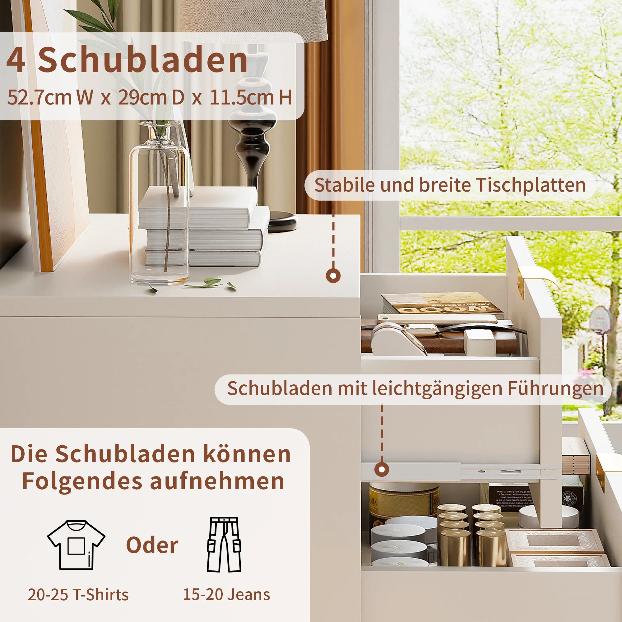 Rosahqnda White Drawer chest of drawers 4 or 6 Drawers Modern storage S wardrobe Tipping Protection wardrobe for living room