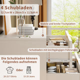 Rosahqnda White Drawer chest of drawers 4 or 6 Drawers Modern storage S wardrobe Tipping Protection wardrobe for living room