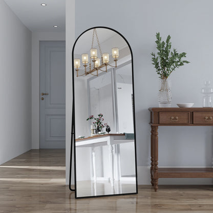 Anajqaqia 162×53cm Full Body Mirror, Curved Standing Mirror, Floor Mirror with Tempered Glass and Aluminum Alloy Frame