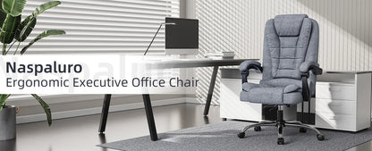 Naspaluro Ergonomic Office Chair Desk Chair with High Backrest PU Leather Swivel Chair Deck Chair Gaming Chair for Office Home