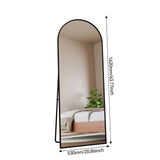 Anajqaqia 162×53cm Full Body Mirror, Curved Standing Mirror, Floor Mirror with Tempered Glass and Aluminum Alloy Frame