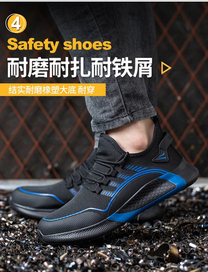 2024 Lightweight  Safety Shoes Men For Work Breathable Sports Safety Toe Shoes Work Boots Anti-Smashing Women