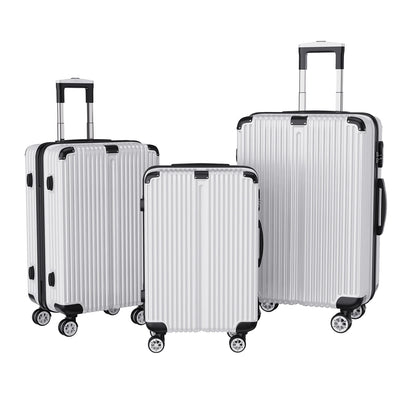 Anajqaqia 3 Pieces Suitcase Set, Hard-Shell Luggage Set Made of ABS, with  Combination Lock Hand and Telescopic Handle, Black
