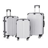 Anajqaqia 3 Pieces Suitcase Set, Hard-Shell Luggage Set Made of ABS, with  Combination Lock Hand and Telescopic Handle, Black