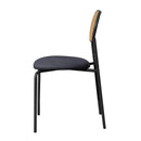 Set of 2 Rattan Dining Room Chairs, Upholstered Chair with Adjustable Metal Legs, Dressing Table Chair, Living Room Chair