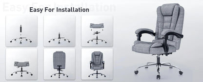 Naspaluro Ergonomic Office Chair Desk Chair with High Backrest PU Leather Swivel Chair Deck Chair Gaming Chair for Office Home
