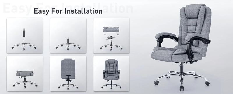 Naspaluro Ergonomic Office Chair Desk Chair with High Backrest PU Leather Swivel Chair Deck Chair Gaming Chair for Office Home