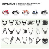 65L Universal Motorcycle Aluminum Rear Trunk Luggage Case Waterproof Tail ToolBox Storage Box with 2 Keys Reflective Sticker