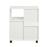 SoBuy FBT105-W printer table with 2 drawers and 1 door files wardrobe roll container office cart side trolley office container White