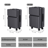 Rosahqnda 3-Piece Trolley Suitcase Set 4 Universal wheels Lock Case ABS Hard Sleeve Travel storage