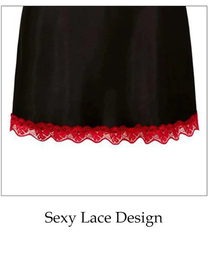 Women sexy pajamas large size lace suspender nightgown sleeveless pajamas V-neck pajamas multi-color optional nightgown