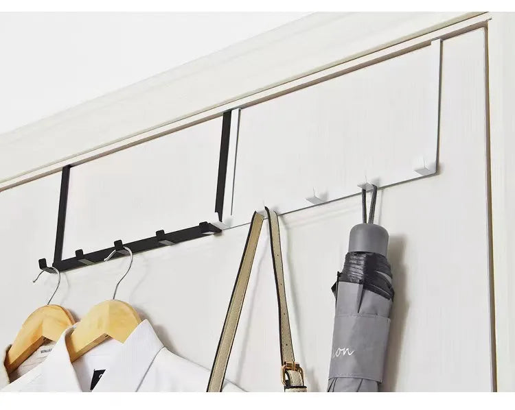 Ganchos para puerta de dormitorio, 5 ganchos, organizador de baño para el hogar, perchero para ropa, abrigos, sombreros, toallas, accesorios de baño y cocina.