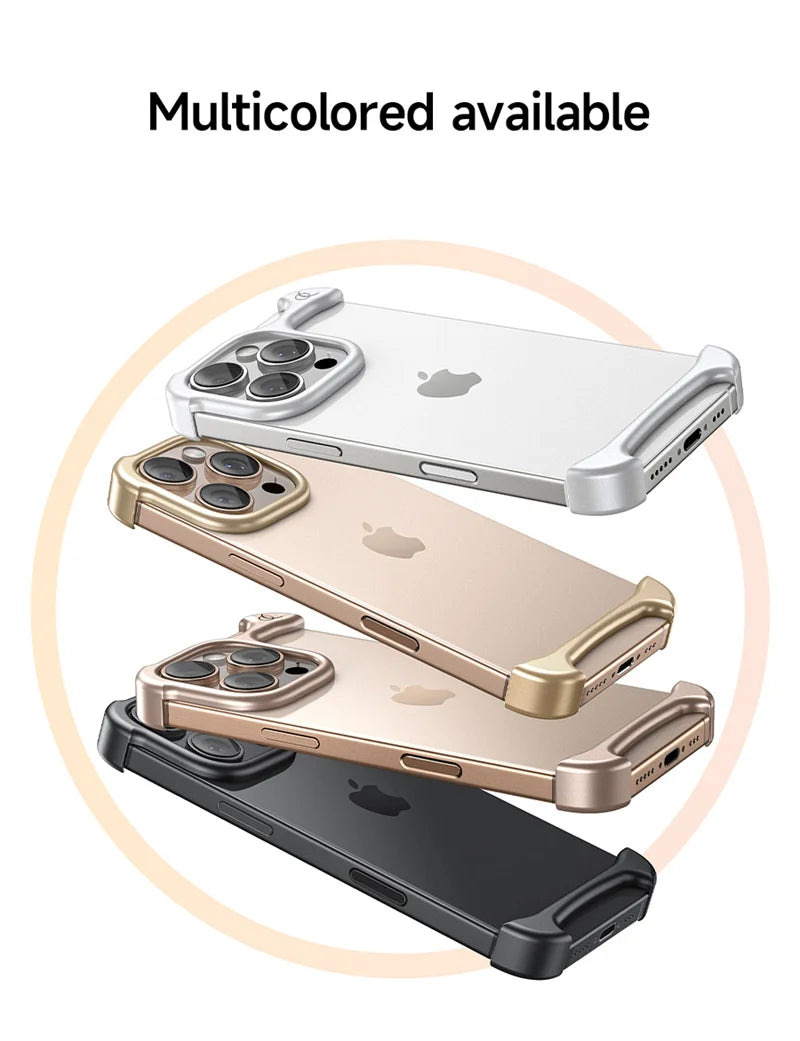 Luxury Arc Pulse aluminum ultralight phone case for iPhone 16Pro Max 15Pro 14Plus 13 metal bumper bumper cover
