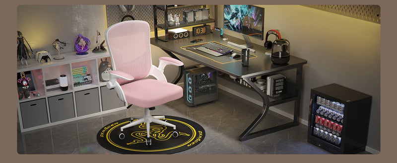 Naspaluro Ergonomic Office Chair Desk Chair with 90 ° Folding Armrest's Breathable Mesh Padding for Bedroom Home Office Study