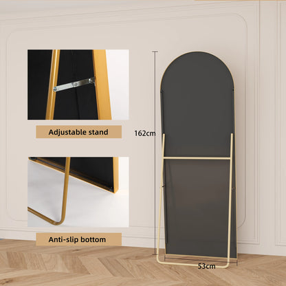 Anajqaqia 162×53cm Full Body Mirror, Curved Standing Mirror, Floor Mirror with Tempered Glass and Aluminum Alloy Frame