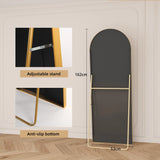 Anajqaqia 162×53cm Full Body Mirror, Curved Standing Mirror, Floor Mirror with Tempered Glass and Aluminum Alloy Frame