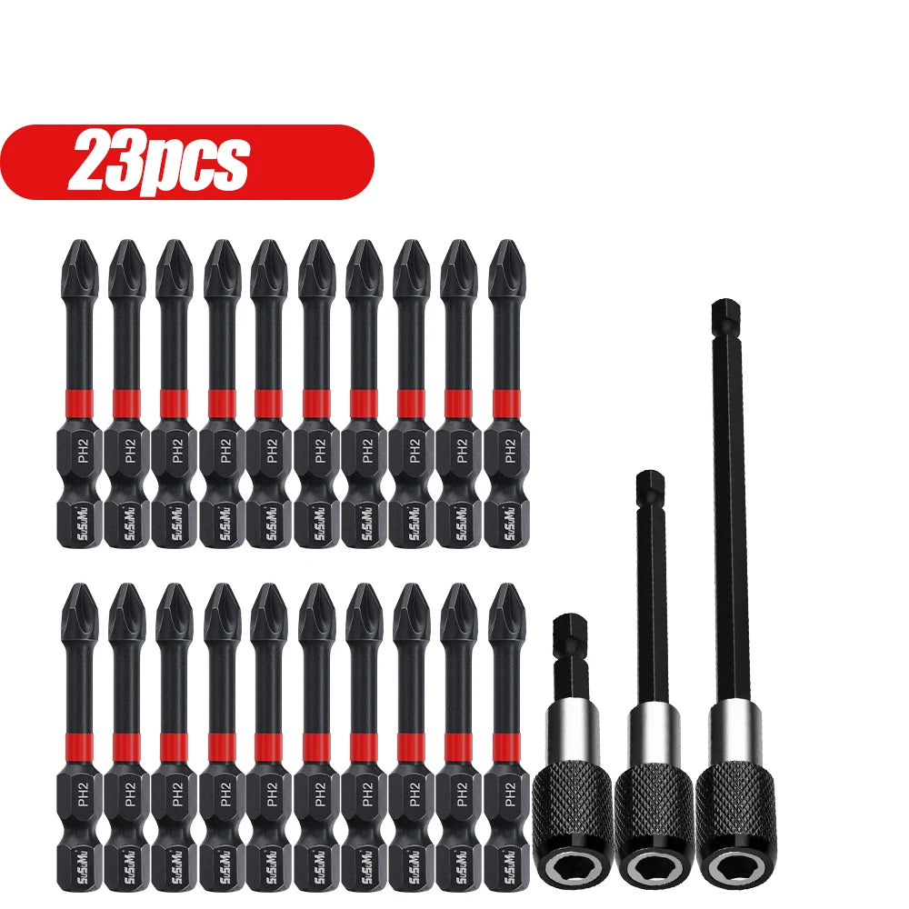 39pcs Screwdriver Bit Set Strong Torque Screwdriver Impact Driver Bit Set Non-slip Magnetic Batch Head Impact Screw Driver Bit