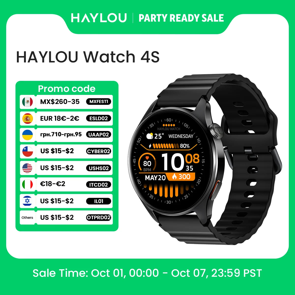 Smartwatch HAYLOU Watch 4S com GPS, tela AMOLED HD de 1,43", posicionamento GPS via 5 satélites e mais de 120 modos de treino – Relógio inteligente para esportes e fitness