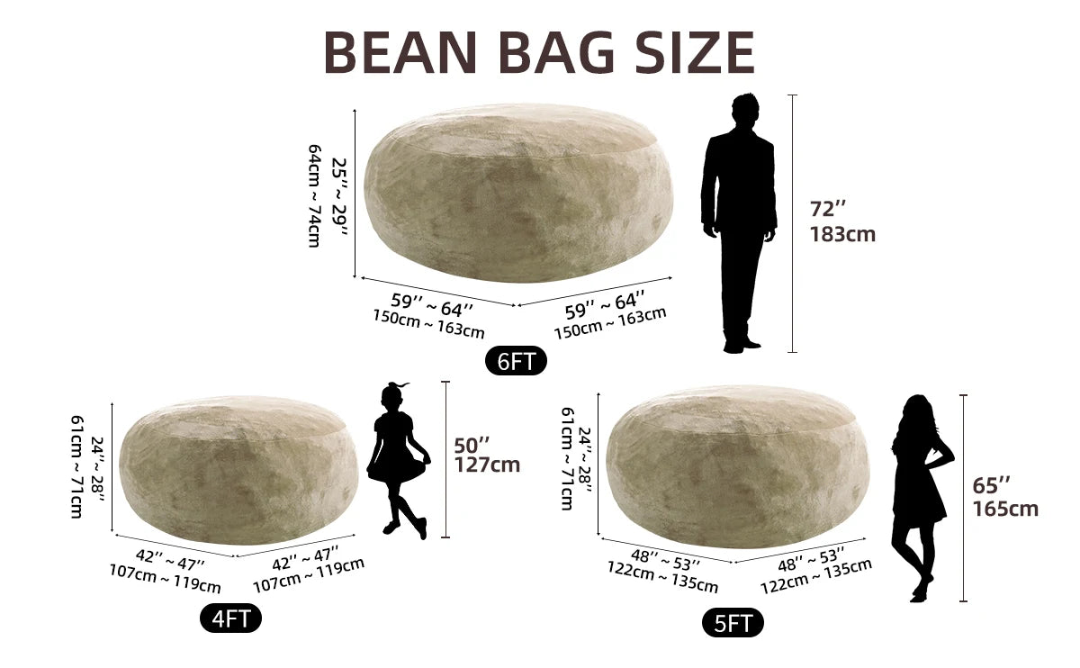Bean Bag Chair with Filling Included Big Bean Bags Couch for Adults, Giant Beanbag Lazy Sofa for Living Room Bedroom and Dorm