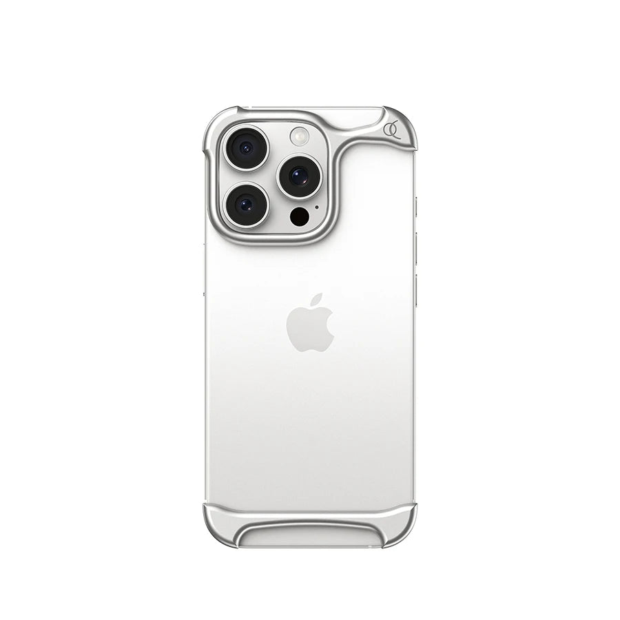 Funda ultraligera de aluminio Arc Pulse de lujo para iPhone 16Pro Max 15Pro 14Plus 13 con parachoques de metal