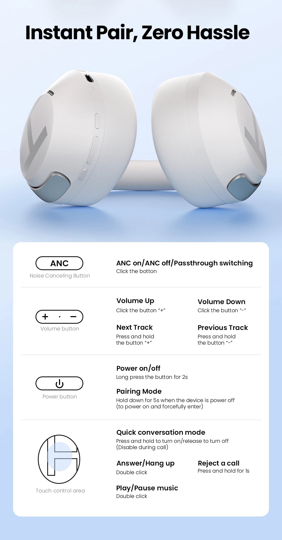 Fone de Ouvido Sem Fio HAYLOU S40 ANC com Cancelamento de Ruído de 50dB, Áudio Espacial 3D Hi-Res, LDAC, Bluetooth 6.0 e Design Over-Ear