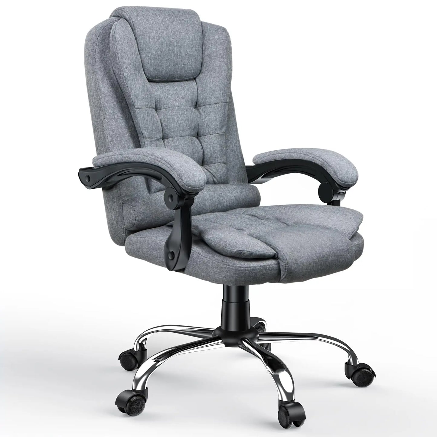 Naspaluro Ergonomic Office Chair Desk Chair with High Backrest PU Leather Swivel Chair Deck Chair Gaming Chair for Office Home