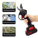 1200W 25mm Brushless Cordless Electric Pruner Pruning Shears Fruit Tree Bonsai Pruning Branches Cutter Power Tool With 2pcs 21V