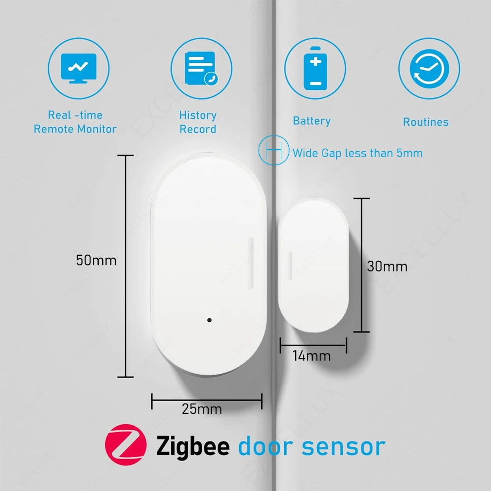 EWelink ZigBee Door And Window Magnetic Sensor Wireless Door Alarm Detector Smart Home Security Works With Zigbee2MQTT Alexa ZHA