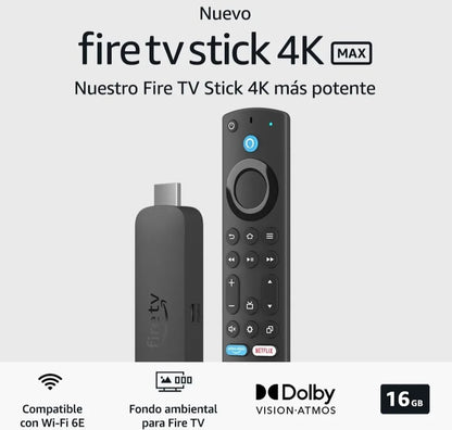 New Fire TV Stick 4K Max-with Wi-Fi 6E, Dolby Vision, 16GB ROM, Dolby Atmos and HDR10 + (new)