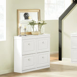SoBuy FSR79 Shoe cabinet with 4 flap shoe rack shoe dump truck with 8 shelf surfaces Shoe chest of drawers Shoe shelf