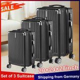 Anajqaqia Suitcase 3 Pieces Set,Hard Shell Trolleys Set,With TSA Lock,360° Universal Wheels,Lightweight ABS Luggage,Black