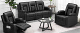 COMHOMA Recliner TV Armchair with Reclining and Footrest, Thick Backrest and Armrests, 360° Swivel
