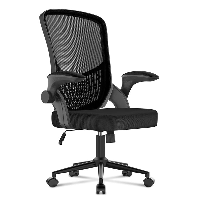 Naspaluro Ergonomic Office Chair Desk Chair with 90 ° Folding Armrest's Breathable Mesh Padding for Bedroom Home Office Study
