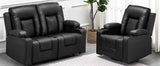 COMHOMA Recliner TV Armchair with Reclining and Footrest, Thick Backrest and Armrests, 360° Swivel