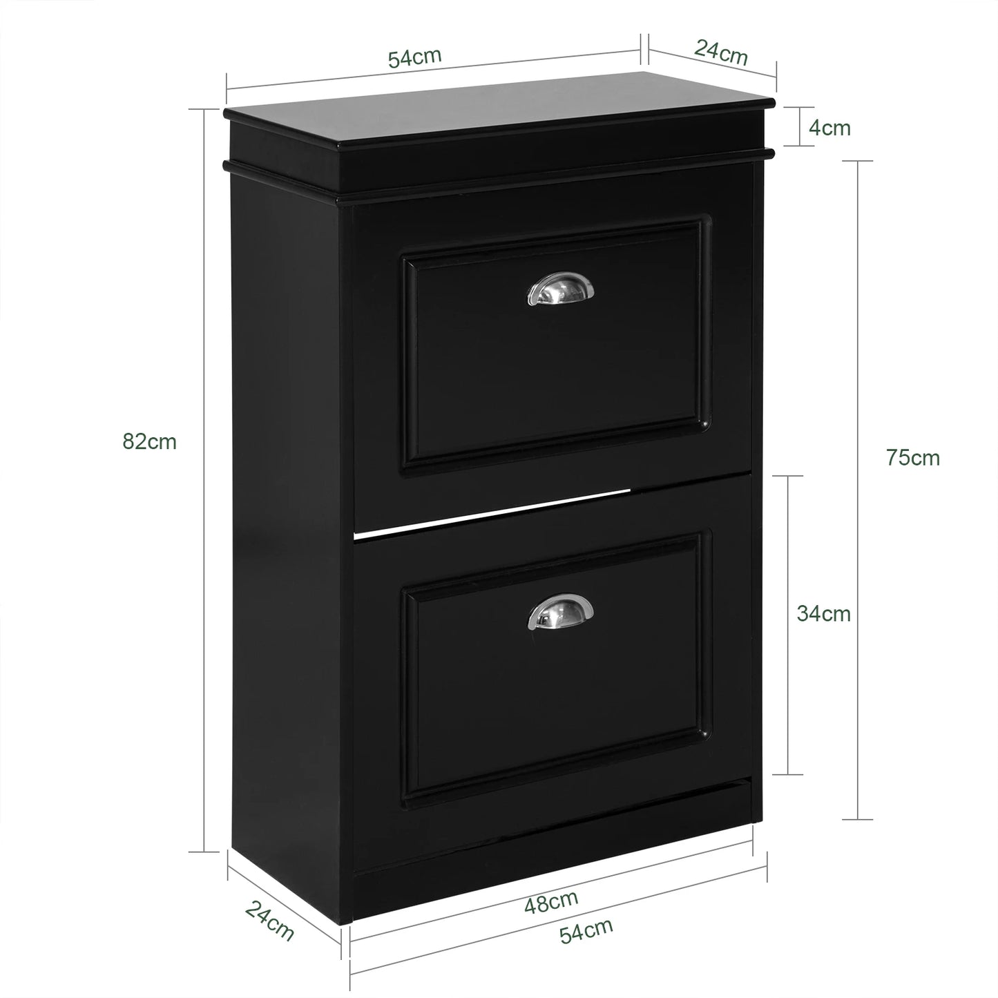 SoBuy FSR79 Shoe cabinet with 4 flap shoe rack shoe dump truck with 8 shelf surfaces Shoe chest of drawers Shoe shelf