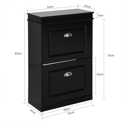 SoBuy FSR79 Shoe cabinet with 4 flap shoe rack shoe dump truck with 8 shelf surfaces Shoe chest of drawers Shoe shelf