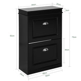 SoBuy FSR79 Shoe cabinet with 4 flap shoe rack shoe dump truck with 8 shelf surfaces Shoe chest of drawers Shoe shelf
