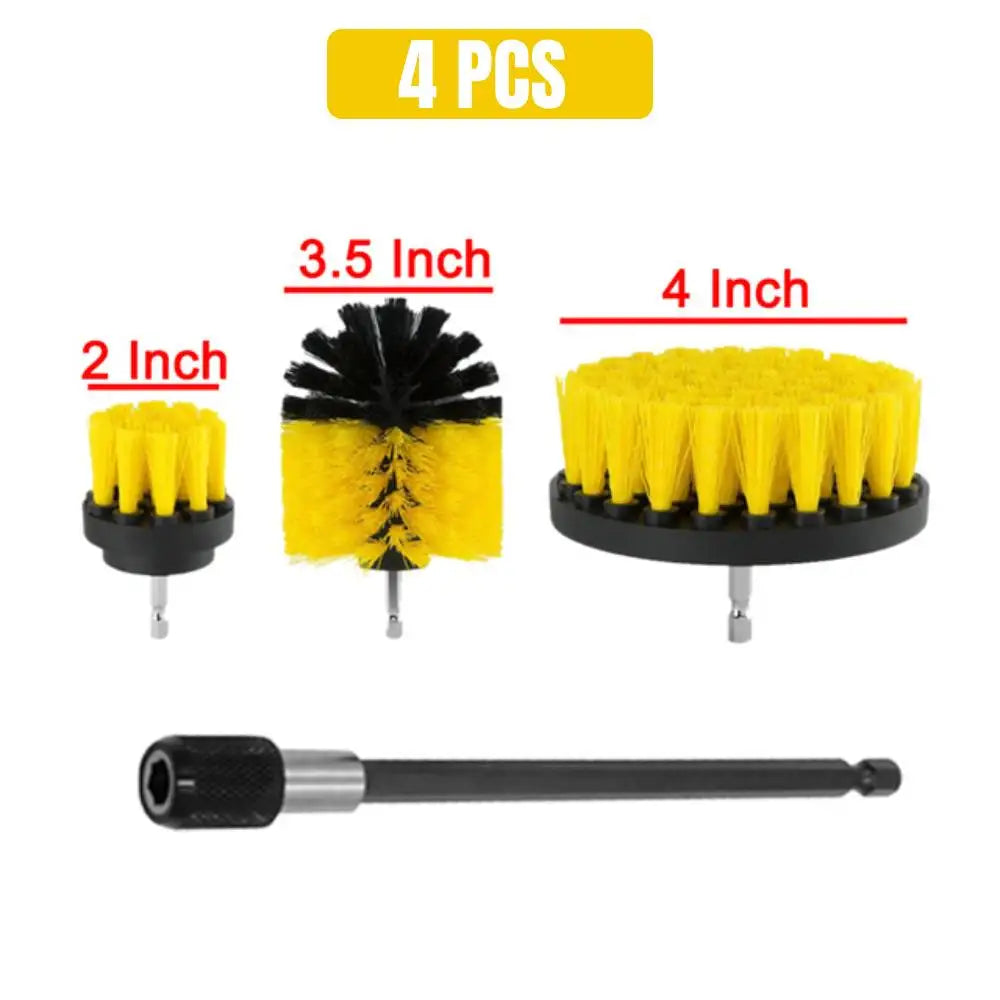 Kit de 12 o 4 cepillos para taladro eléctrico, cepillo de limpieza para alfombras, vidrios, coches, cocinas, baños, herramientas de limpieza del hogar. 