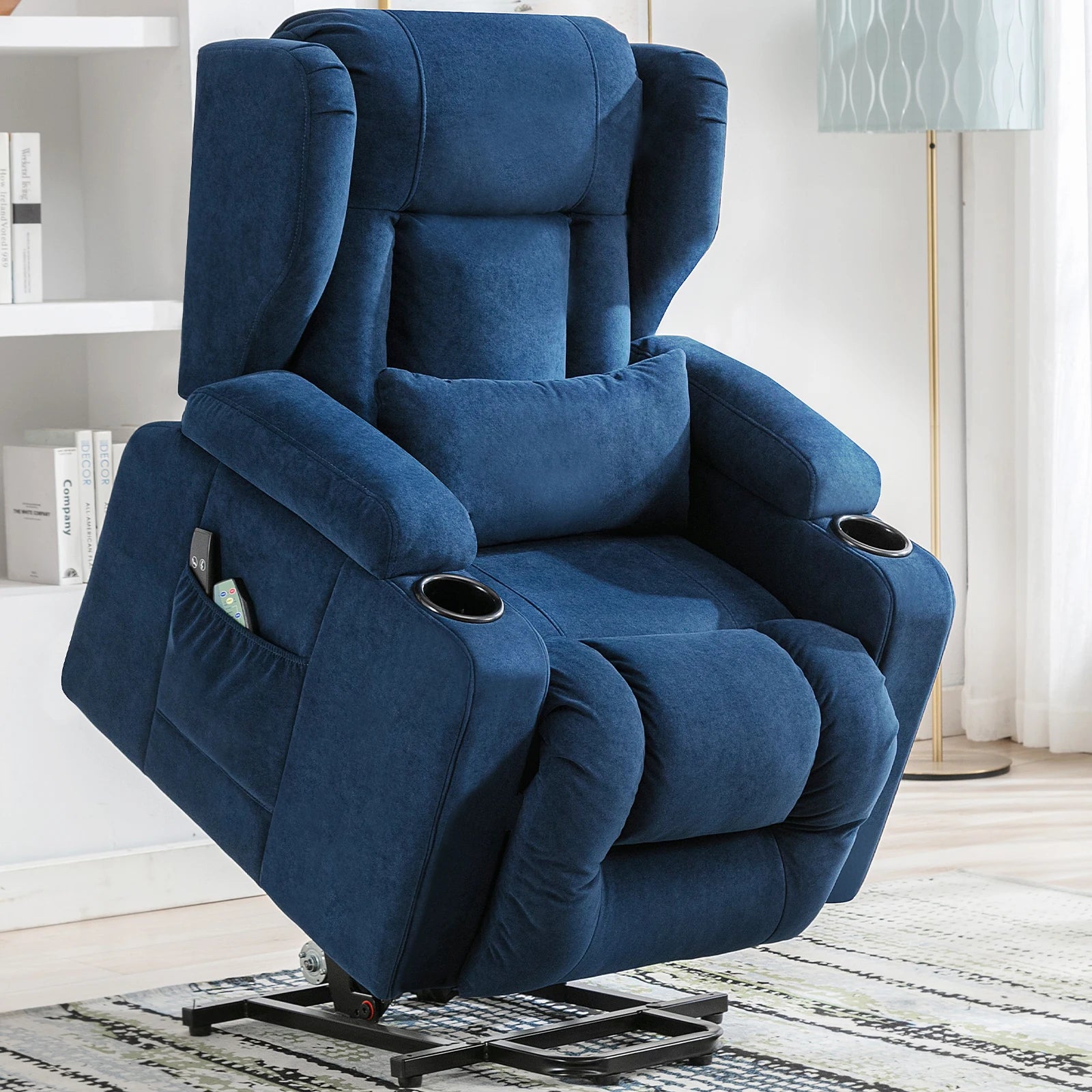 COMHOMA Relax armchair stand-up aid massage armchair with fabric surface electric stand-up armchair TV armchair armchair fabric