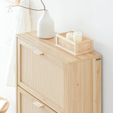 SoBuy FSR159-N 3 flap shoe cabinet narrow shoe shelf shoe rack with 6 shelf surfaces shoe chest of drawers