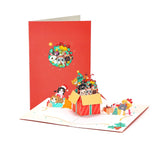 Cartões De Árvore De Natal, Cartão 3D Com Envelope, Fontes De Férias, 3 Cartões Pop Up Dimensionais, Festa De Natal Do Gato
