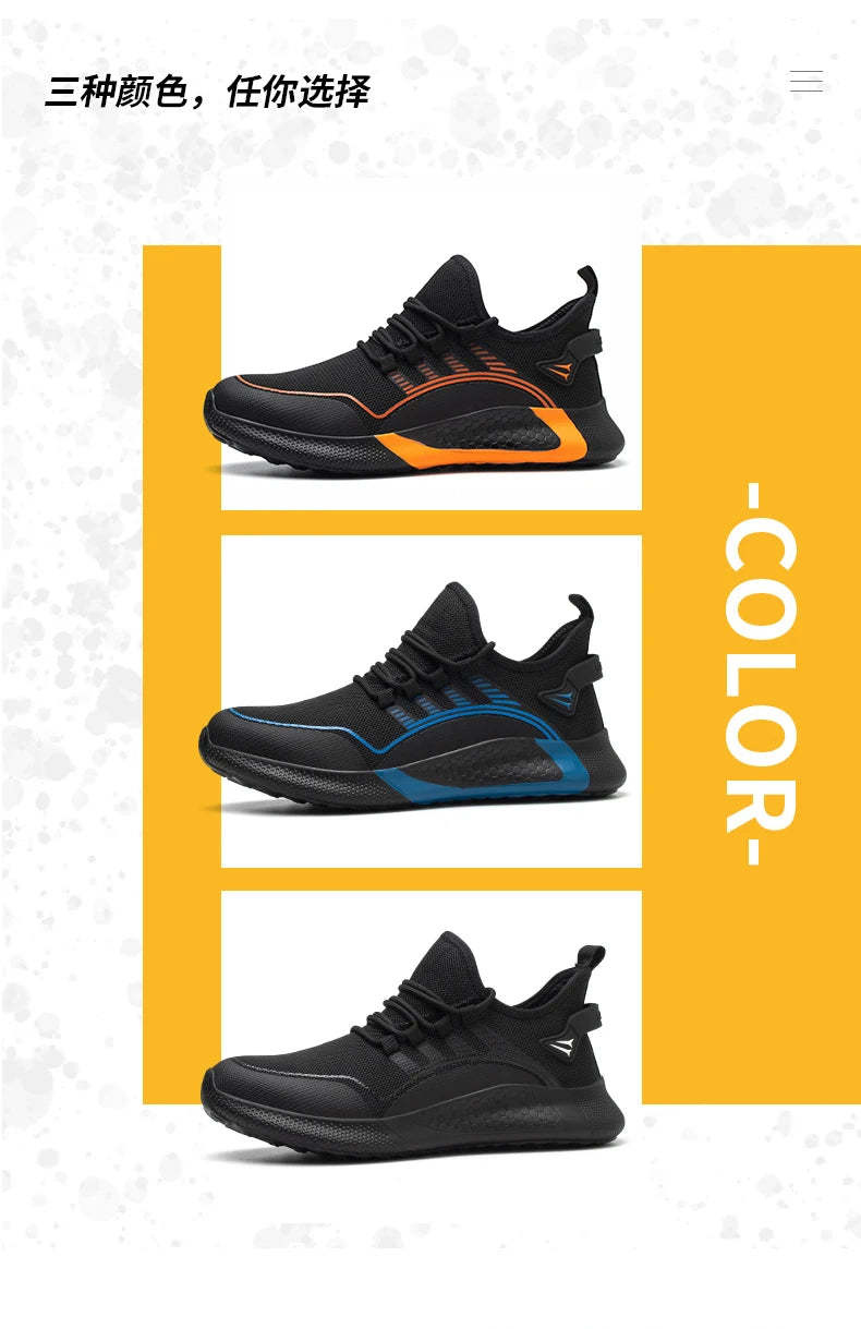2024 Lightweight  Safety Shoes Men For Work Breathable Sports Safety Toe Shoes Work Boots Anti-Smashing Women